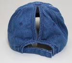 Lake Junkie Ponytail Hat - Denim Blue With White Glitter Lettering